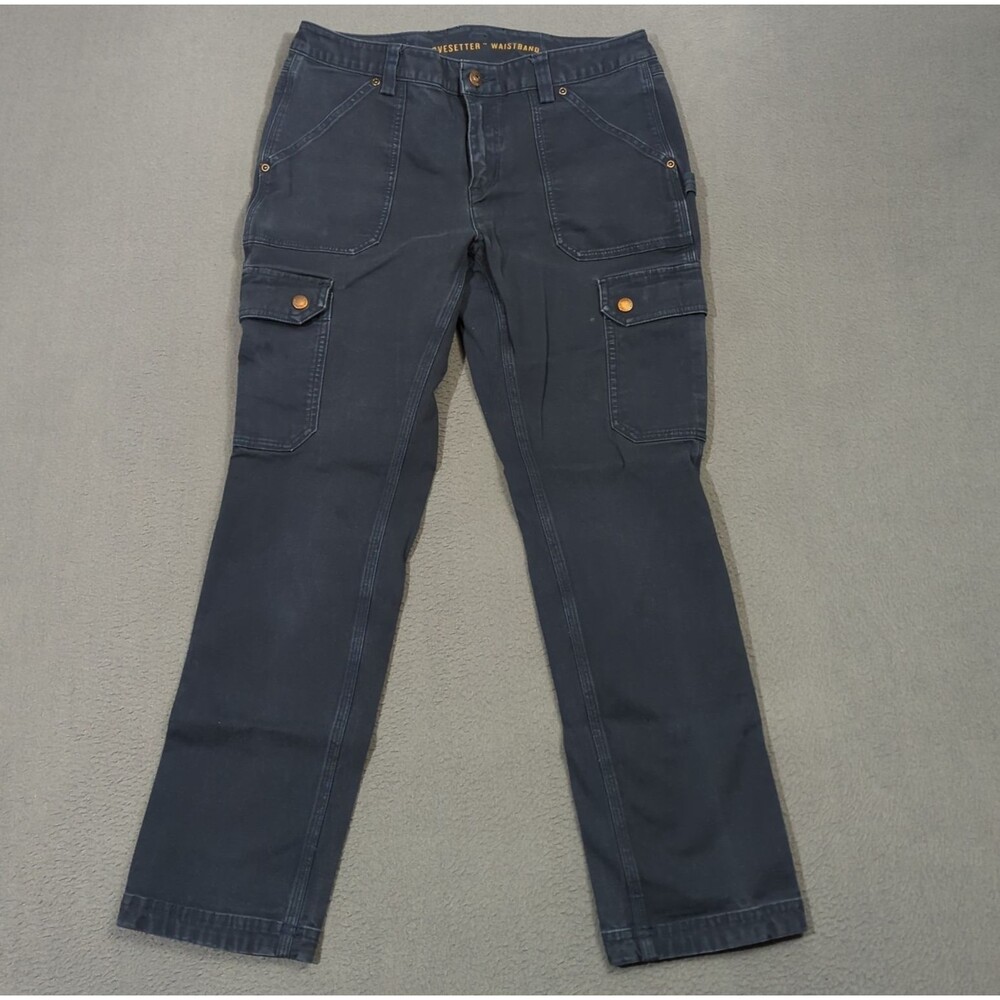 Duluth Trading Co Pants Women's 6x29 Blue Flex Fire Hose Slim Leg Cargo